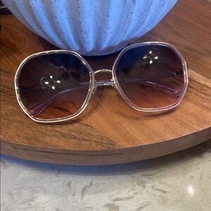 Kate spade Gold and Pink Oversized Sunglasses with Gradient Lenses